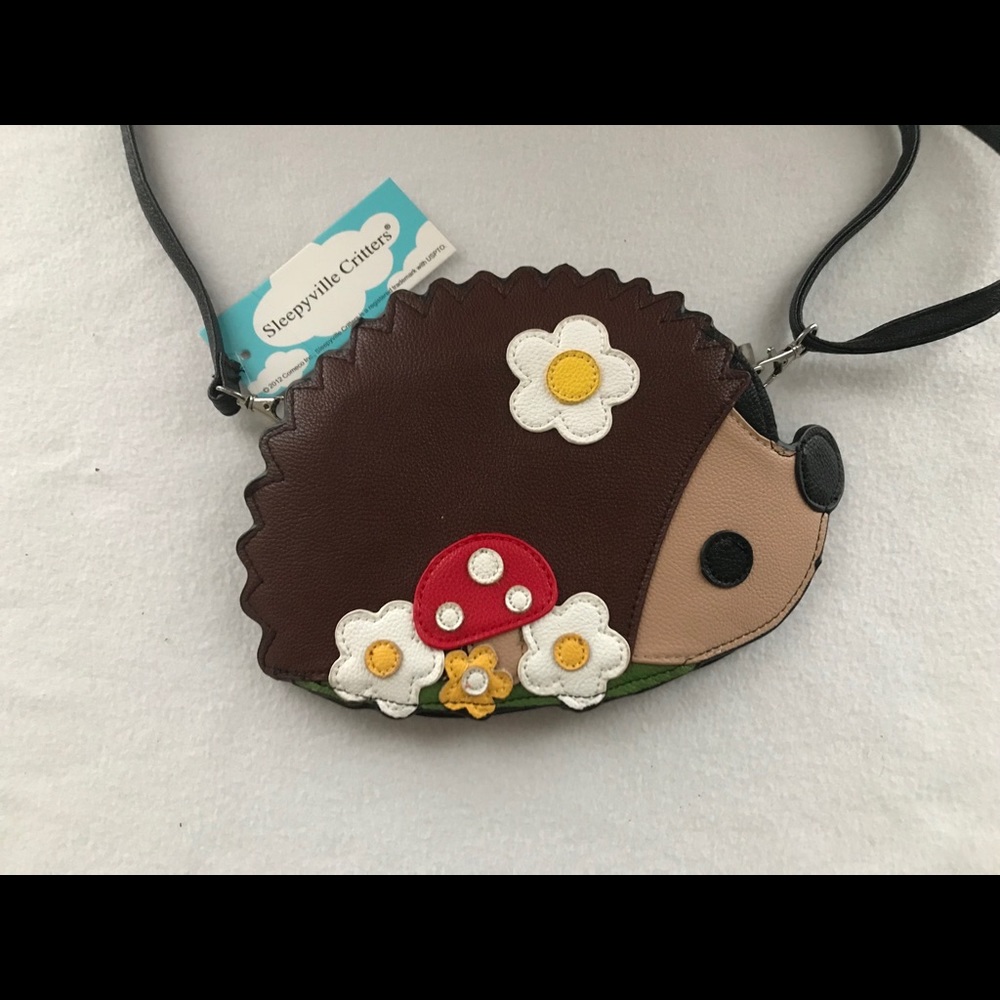 Sleepyville Critters Brown Hedgehog Purse Bag